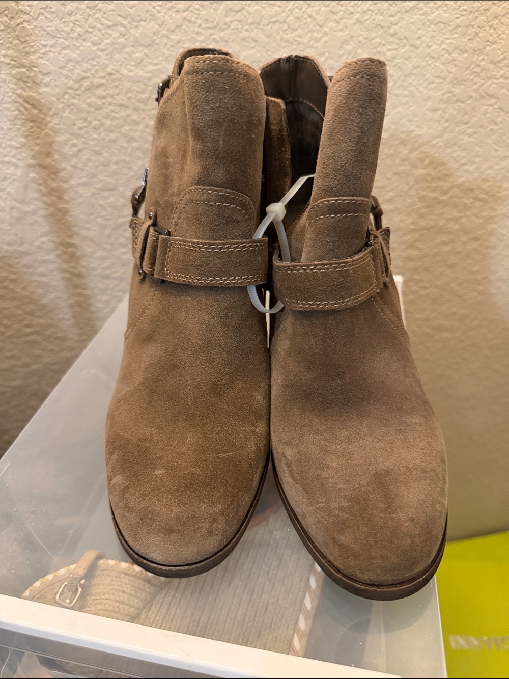 Gianni Bini Taupe Suede Ankle Boots